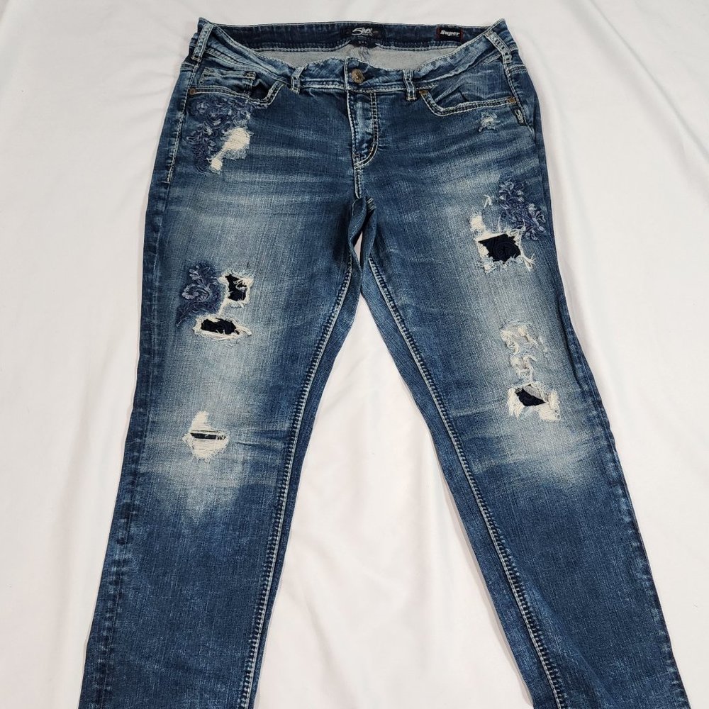 Silver Suki Mid Super Stretch Jeans - Size 16